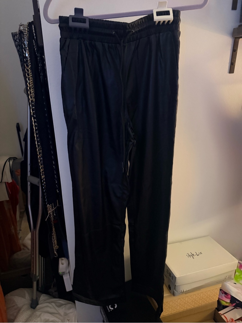 Sanctuary Black Wide-Leg Pants with Elastic Waist